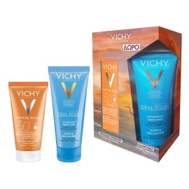 VICHY Promo Capital Soleil Αντηλιακή Προσώπου για Ματ Αποτέλεσμα 50ml & ΔΩΡΟ After Sun Milk 100ml